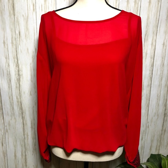 Iz Byer Tops - IZ Byer Red Blouse